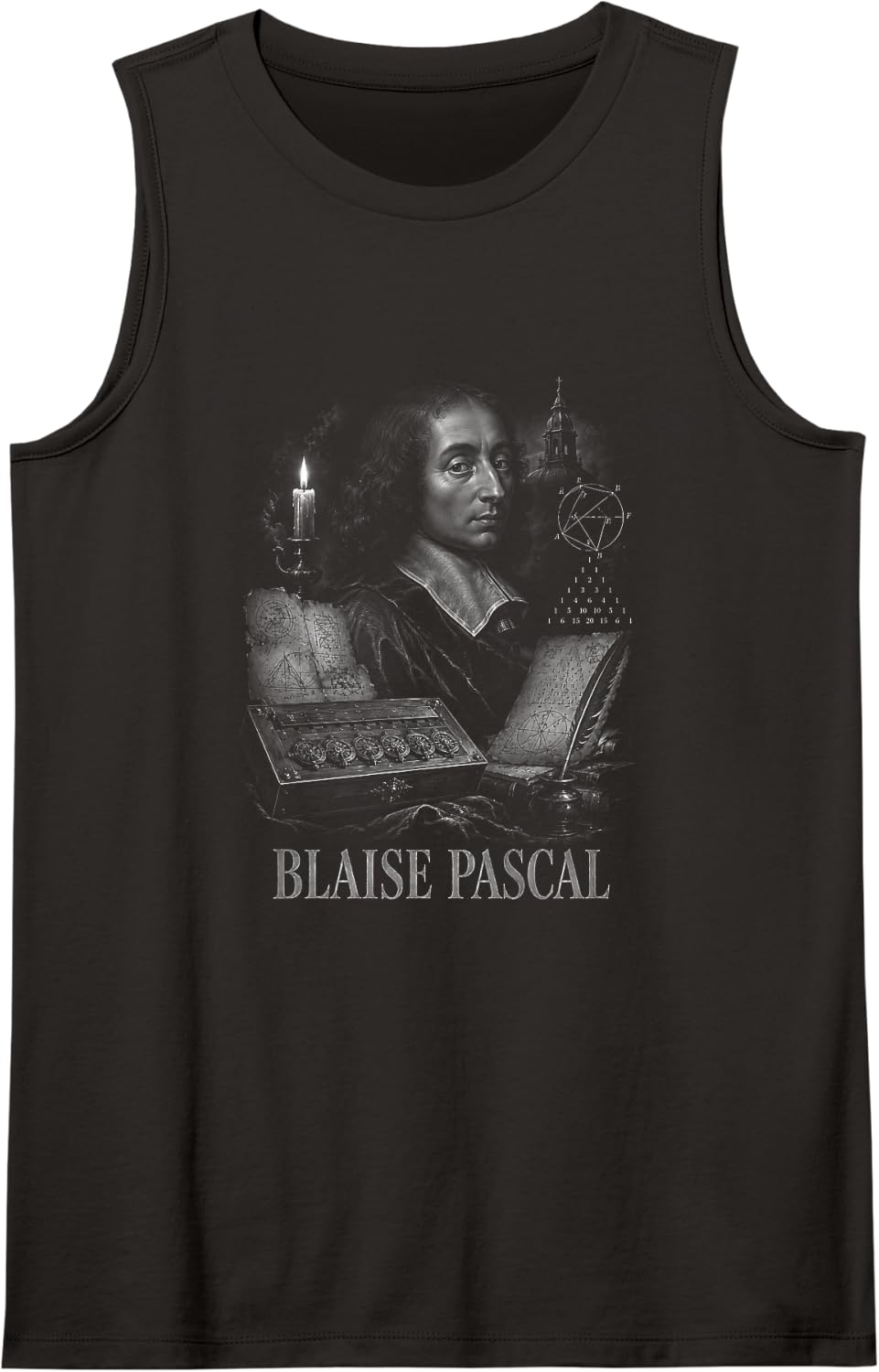 Blaise Pascal Mathematics Philosophy Scholar Tank Top - Black