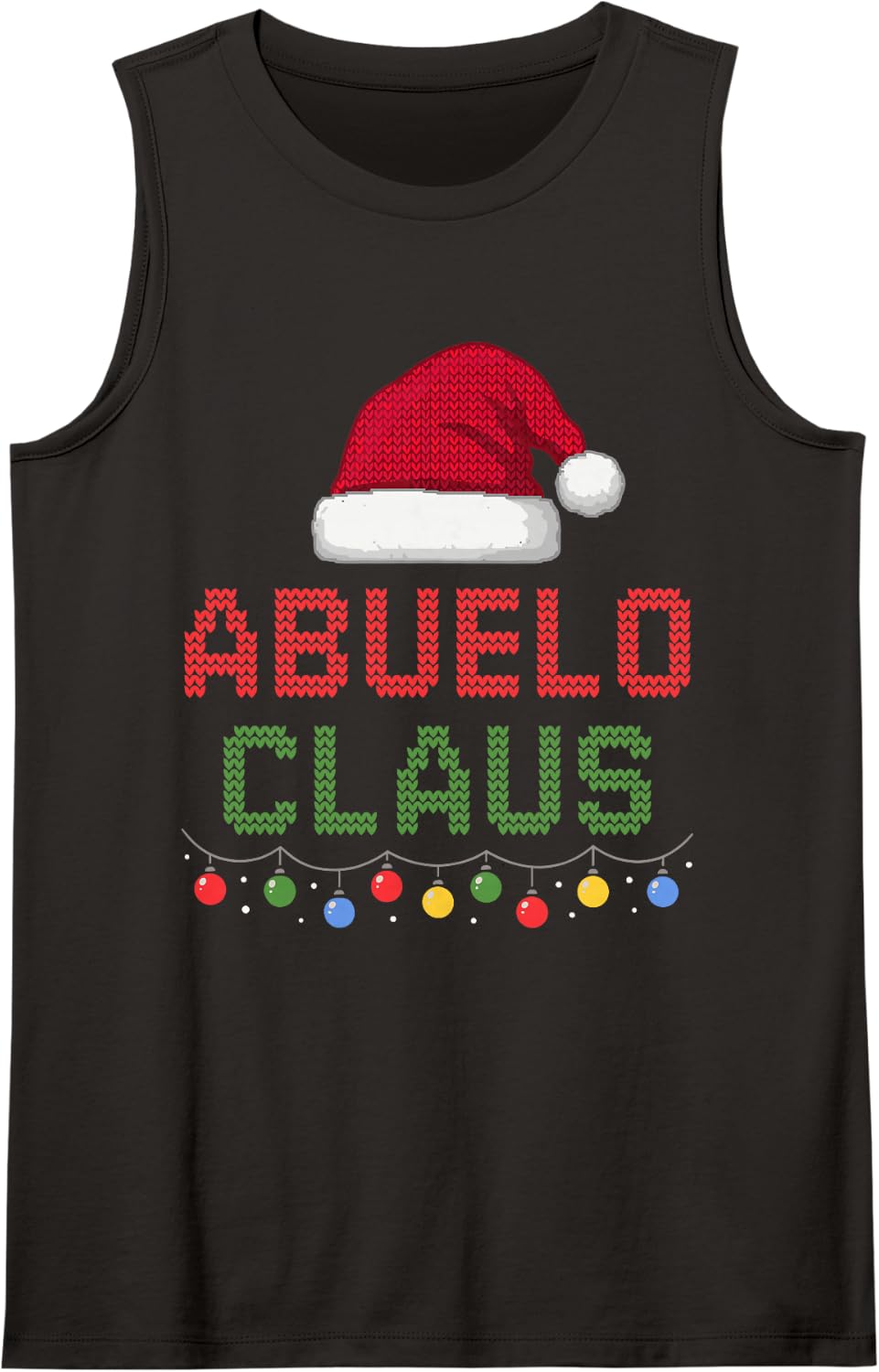 Funny Abuelo Claus Ugly Christmas Knit Matching Family Men Sleeveless Tank Top - Black