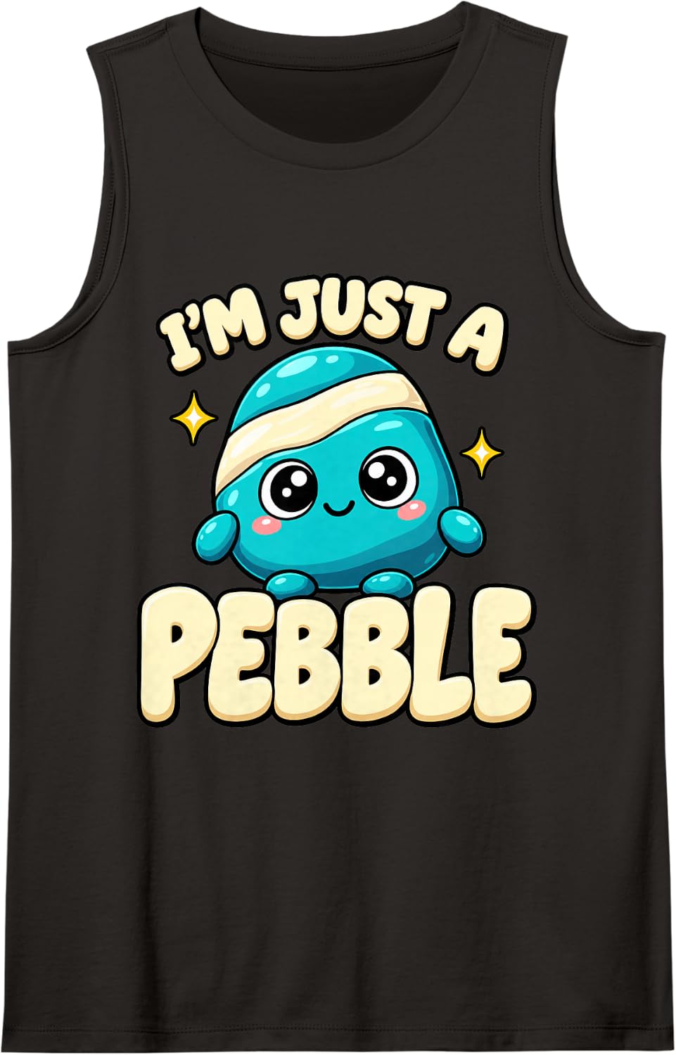 Geology I'm Just A Pebble Funny Cute Rock Collector Sleeveless Tank Top - Black