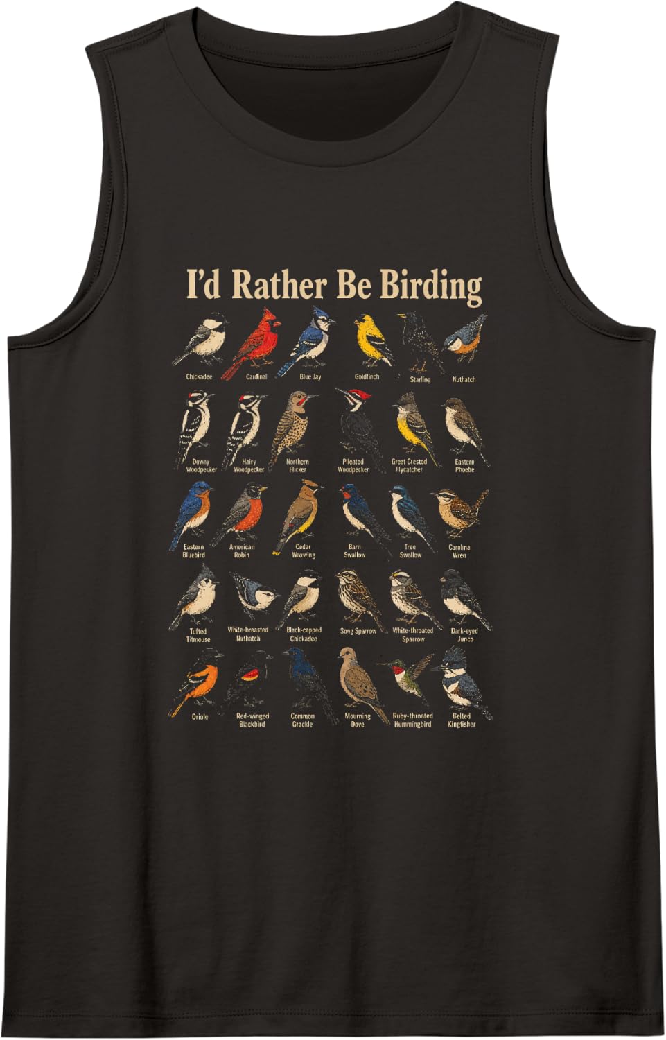 Bird Watching I'd Rather Be Birding Tank Top - Black