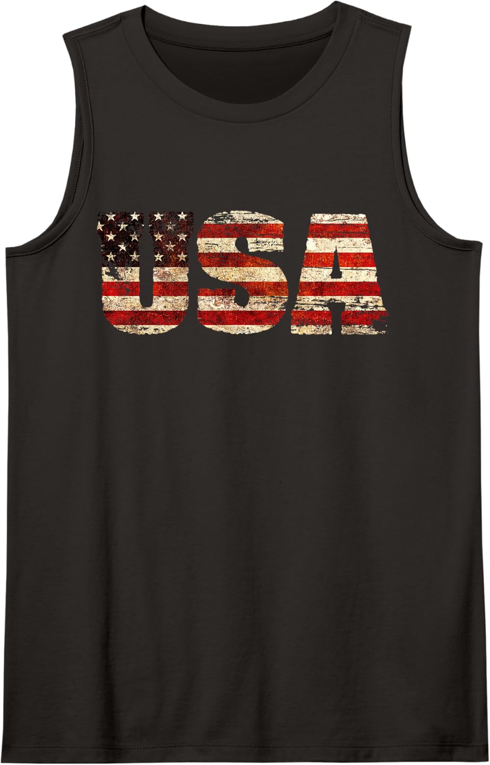 USA American Patriotic Flag Vintage Grunge American Flag Tank Top - Black