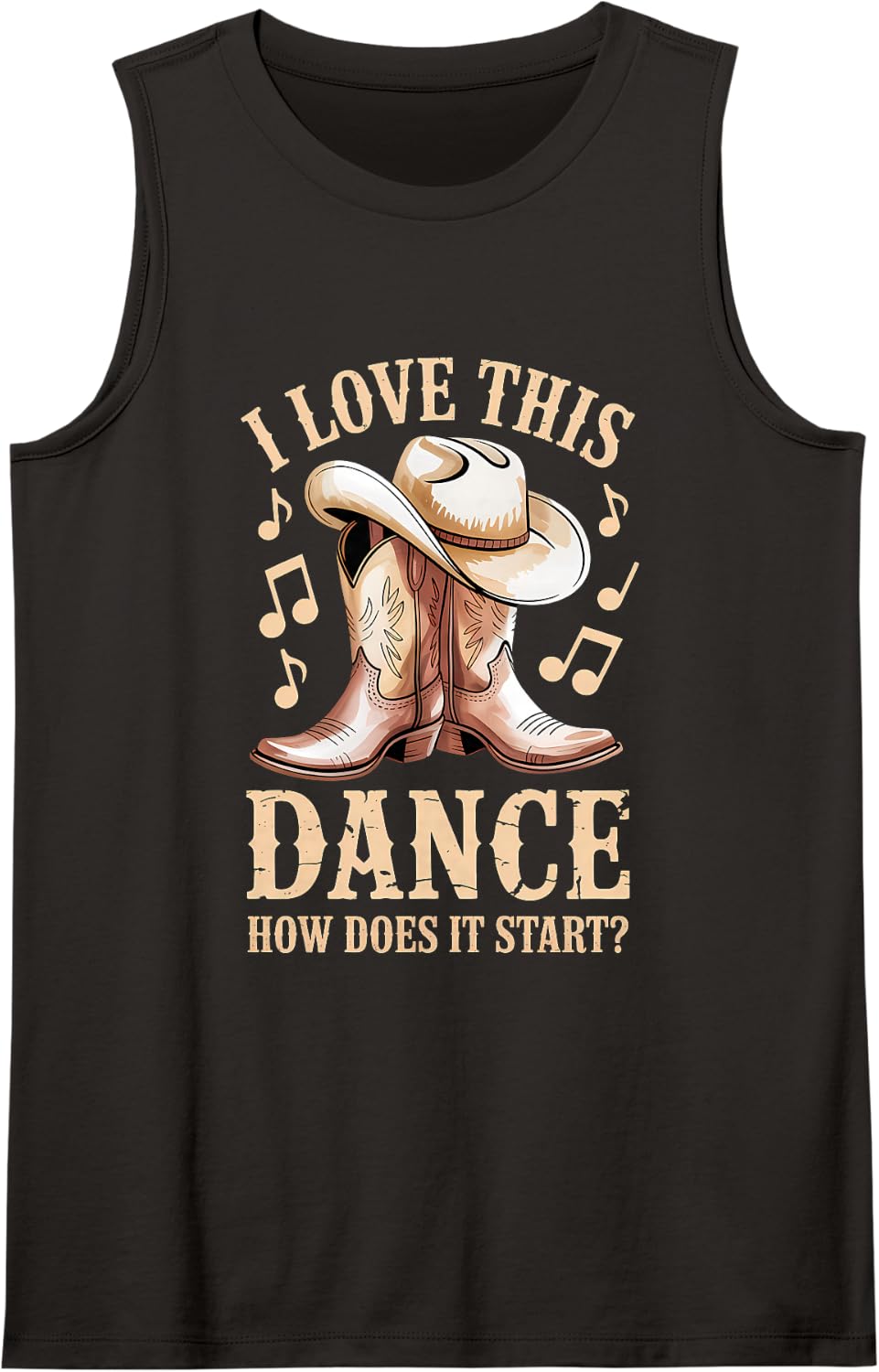 I Love This Dance How Does It Start Line Dance Western Sleeveless Tank Top - Black