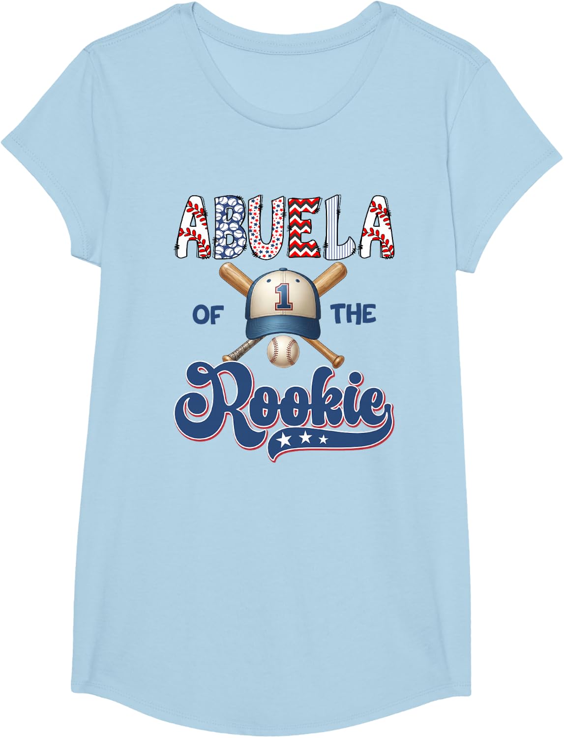 Abuela Rookie of The Year 1st Birthday Boy Baseball T-Shirt - Girls Baby Blue