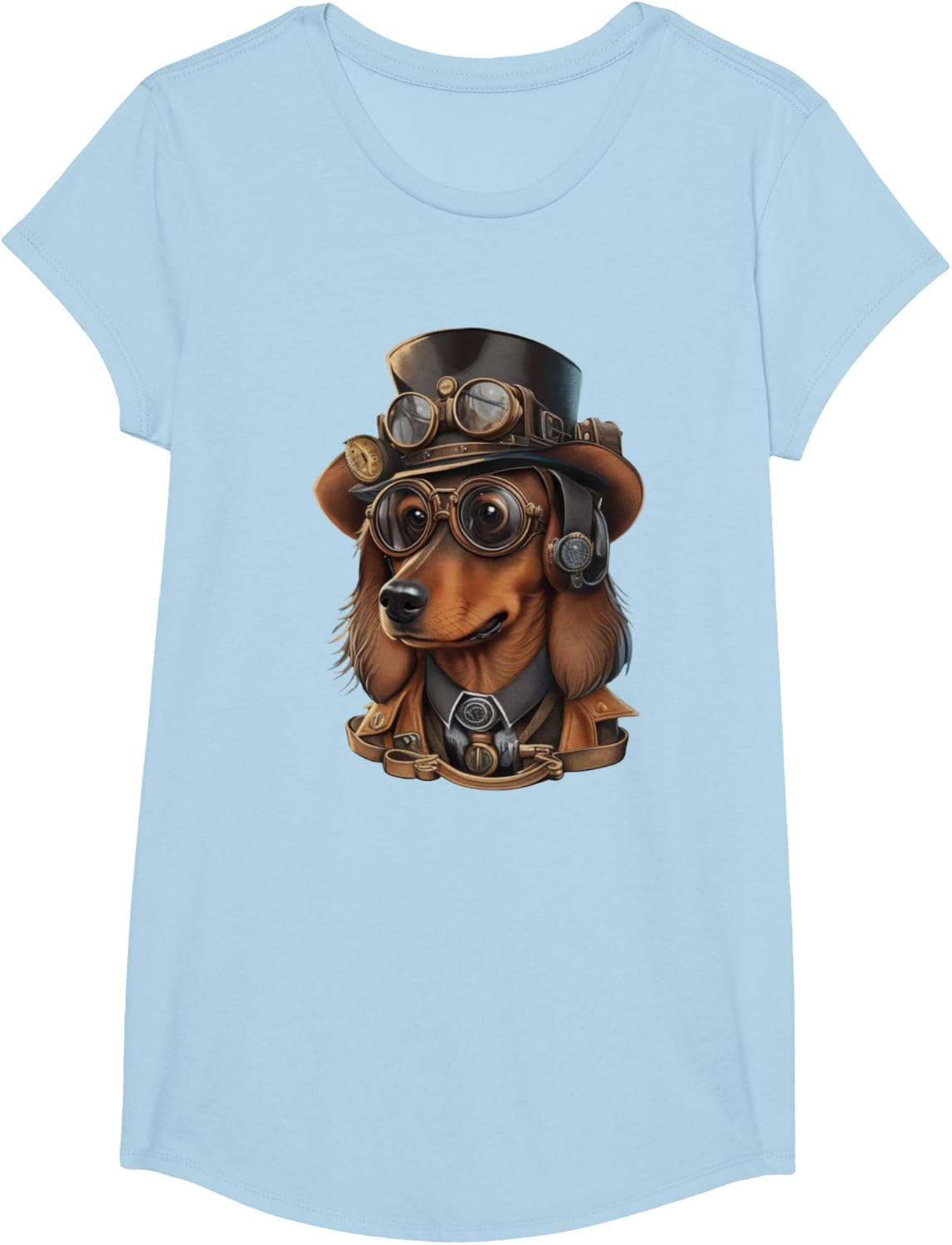 Dachshund Dog Steampunk Dachshund Lover Watches Goggles T-Shirt - Girls Baby Blue
