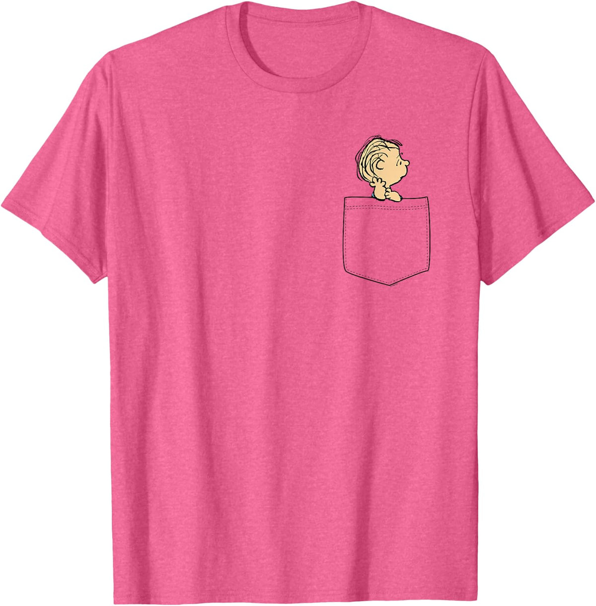 Peanuts Linus Faux Pocket T-Shirt - Pink Heather