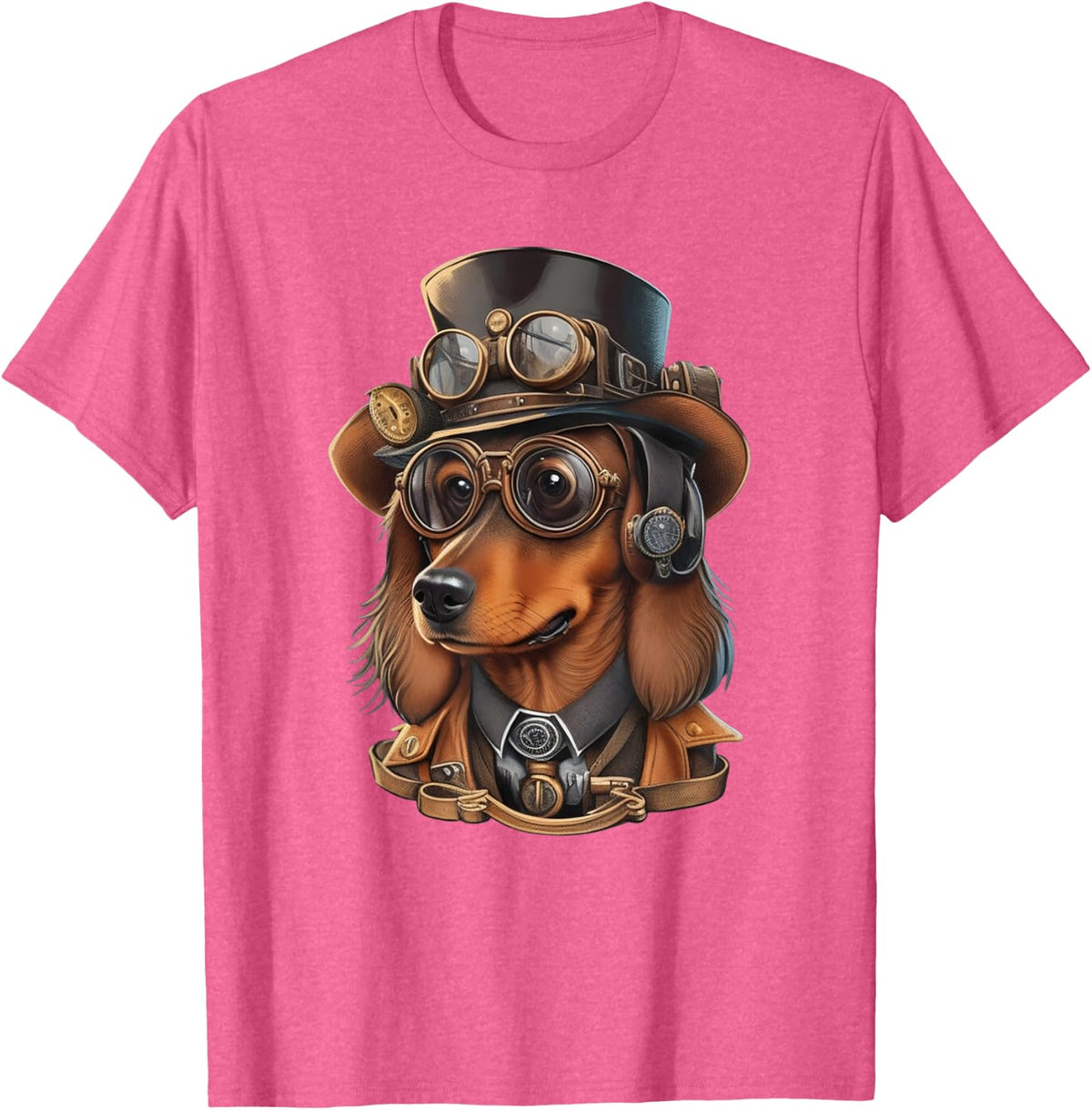 Dachshund Dog Steampunk Dachshund Lover Watches Goggles T-Shirt - Pink Heather