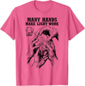 Funny Electrician Electrical Worker Many Hands Light Work T-Shirt - Pink Heather