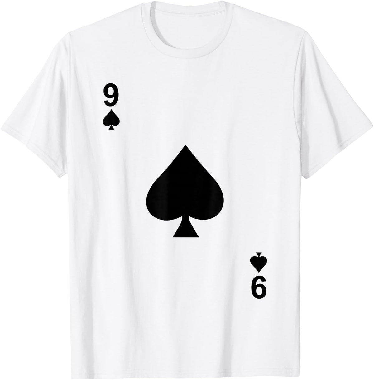 Nine of Spades Tshirt Blackjack Cards Poker 21 9 Tee shirt T-Shirt - White