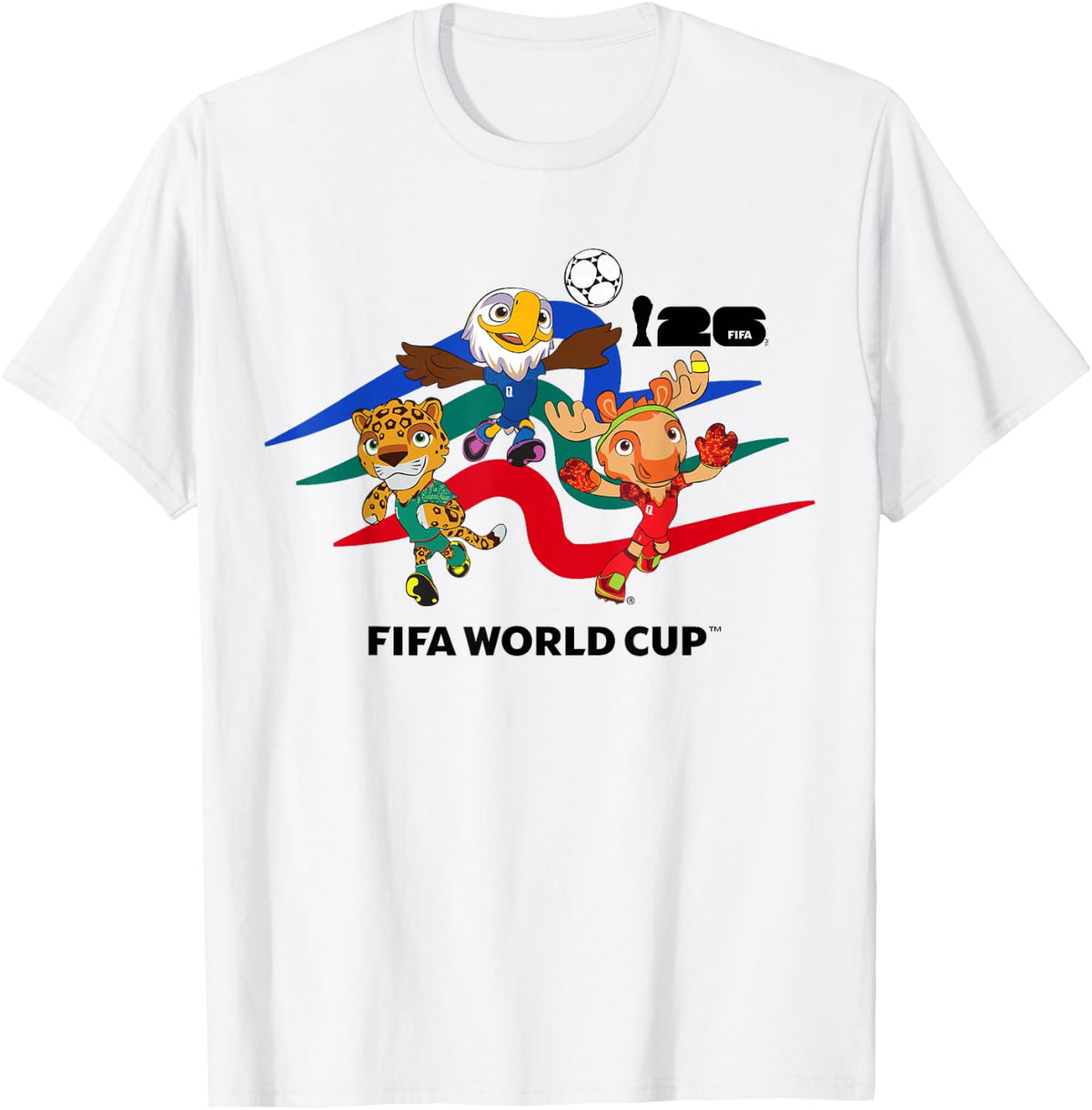 FIFA World CUP26 Host Country Mascots Action T-Shirt - White