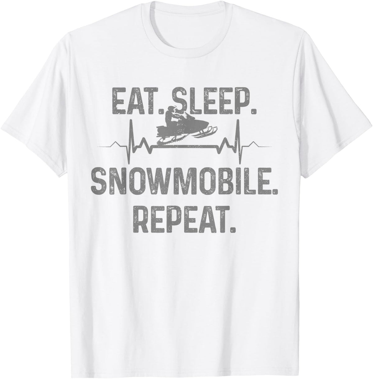 Eat Sleep Snowmobile Repeat Snowmobiling Sled Funny Gift T-Shirt - White