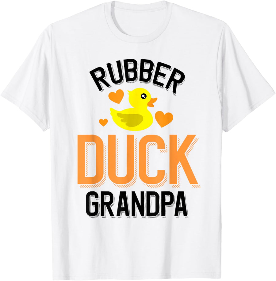 Cute Rubber Duck Grandpa Duckie Lover T-Shirt - White