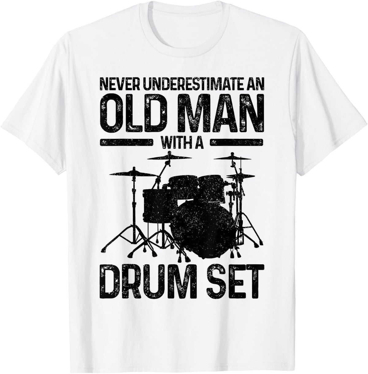 Drummer Drum Kit Vintage Drummer Funny Gift T-Shirt - White