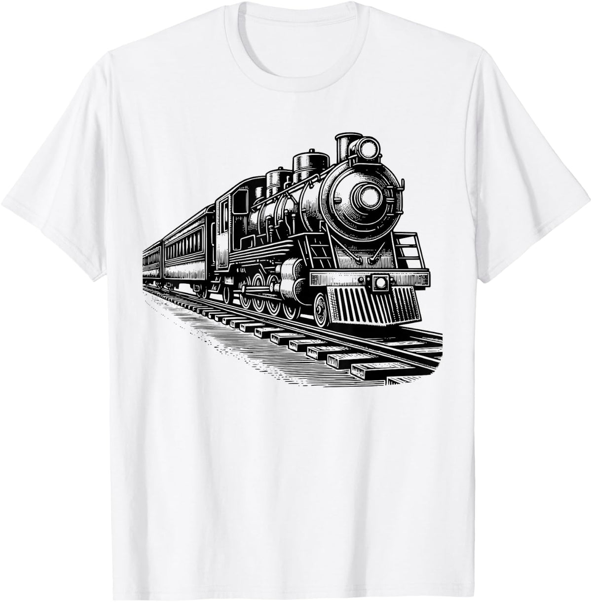 Steam Engine Train Vintage Steam Train Locomotive T-Shirt - White