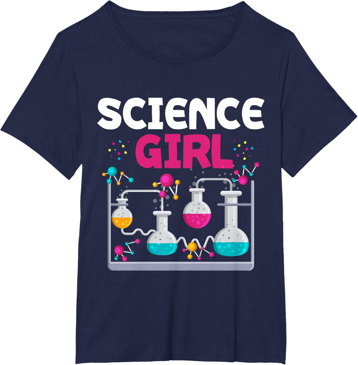 Science Girl Chemistry Student Women Stem Fields T-Shirt - Navy Blue