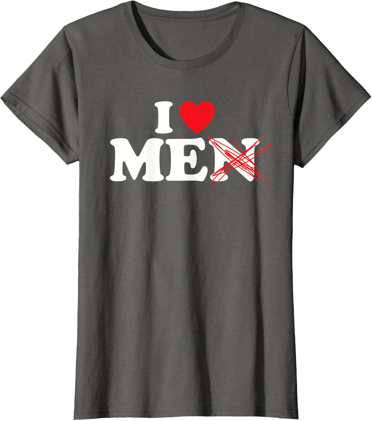 I Love Men X Me T-Shirt - Asphalt Grey