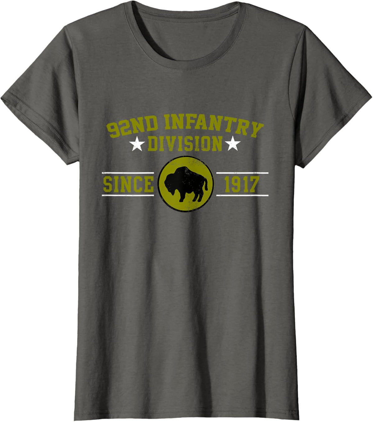 92nd Infantry Division Veteran Military Father Day Christmas T-Shirt - Asphalt Grey