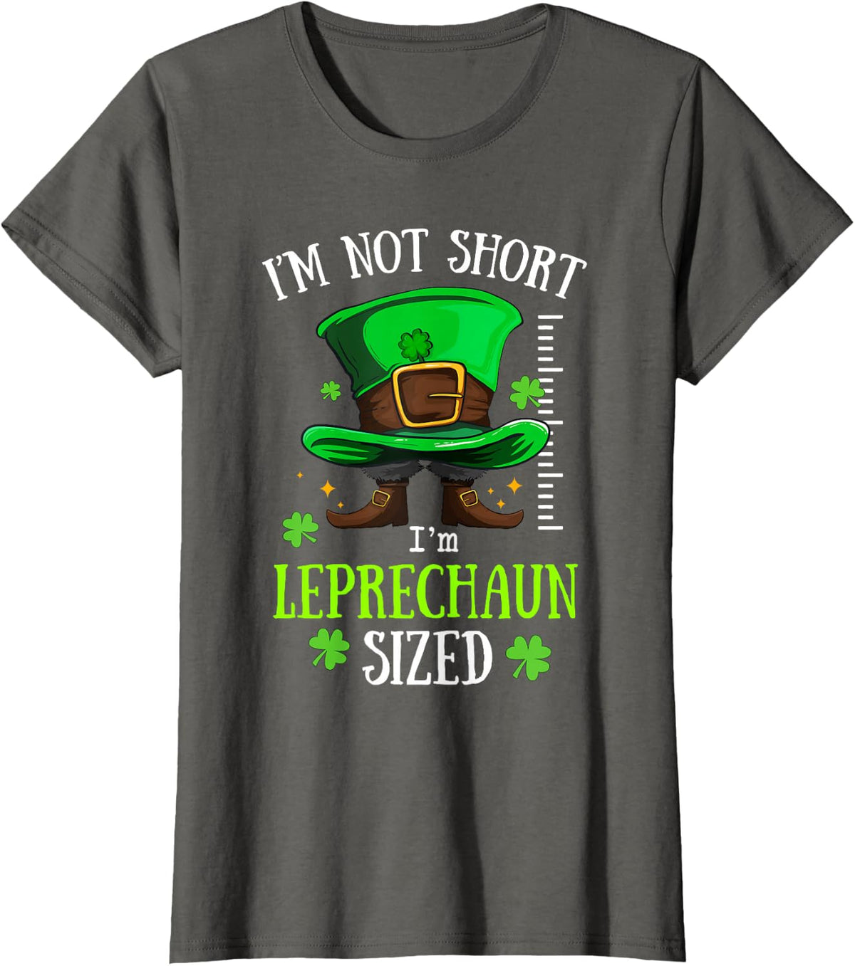 I'm Not Short I'm Leprechaun Sized Funny Irish Patrick's Day T-Shirt - Asphalt Grey
