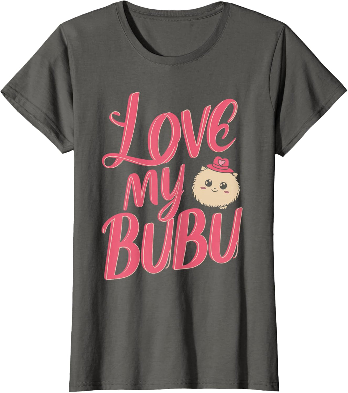 Love My Bubu Cute Valentine's Day Toddler Kids Girls Couples T-Shirt - Asphalt Grey