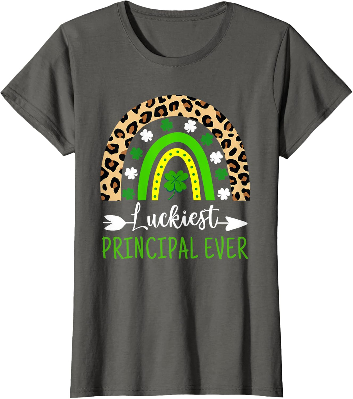 Luckiest Principal Ever St Patricks Day Rainbow Cute T-Shirt - Asphalt Grey