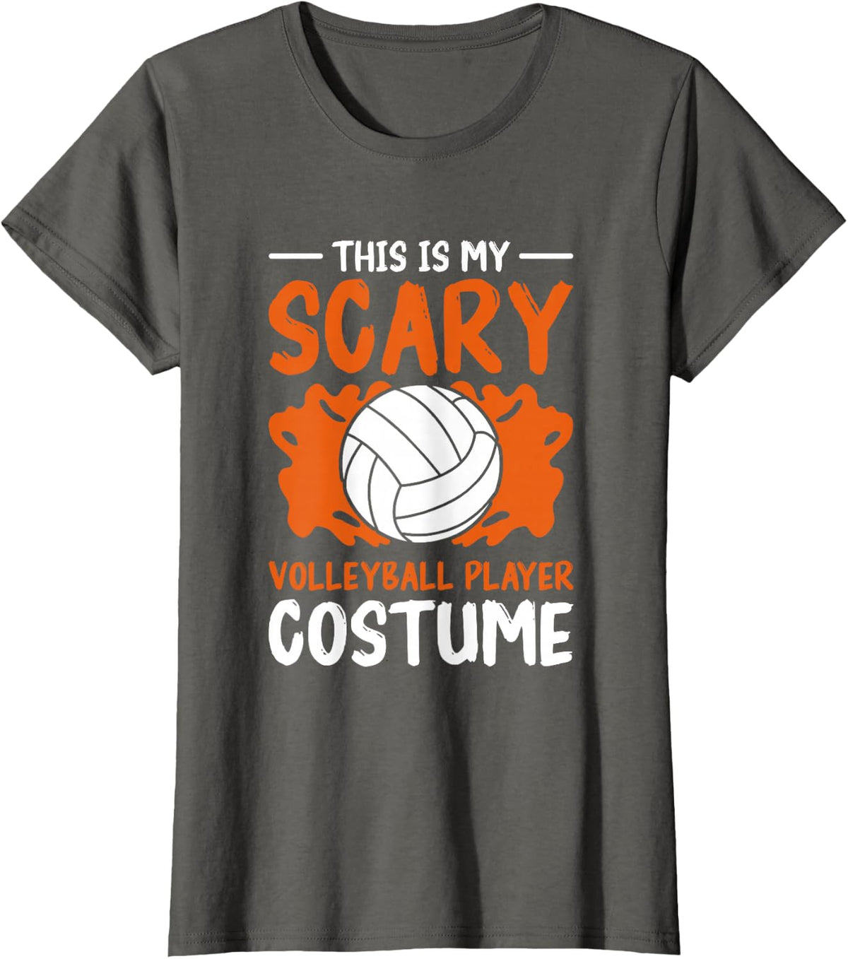 This is My Scary Volleyball Player Costume Halloween T-Shirt - Asphalt Grey