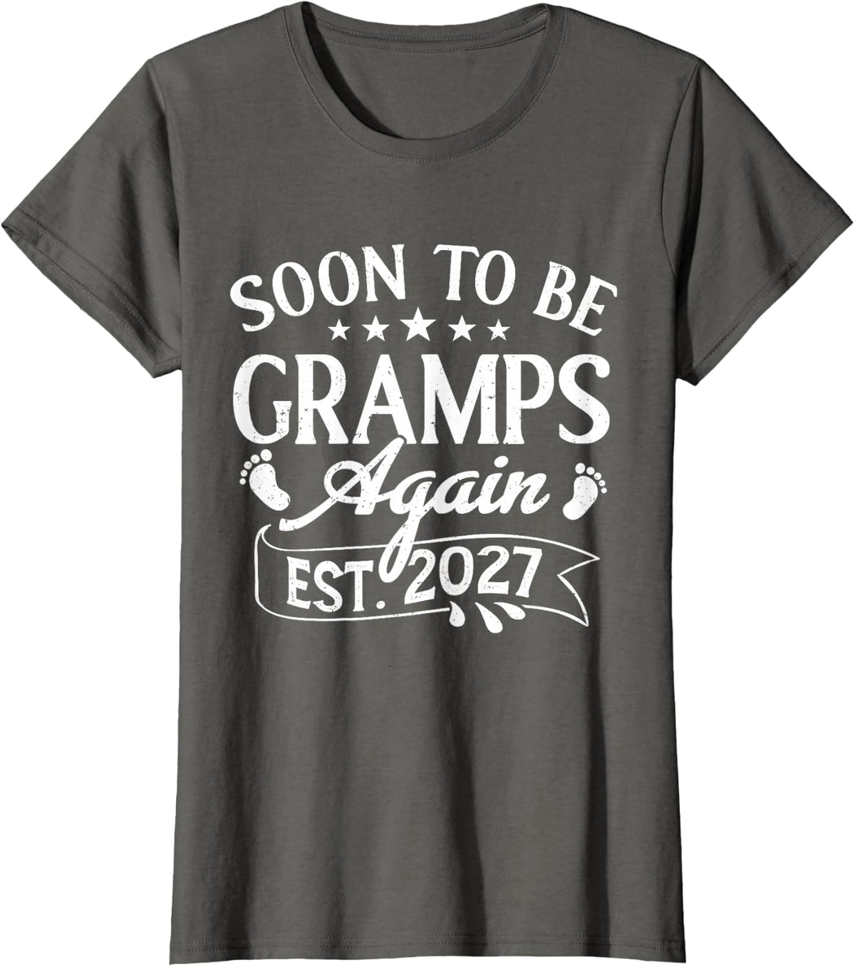 Soon to Be Gramps Again Est 2027 First Time Gramps T-Shirt - Asphalt Grey