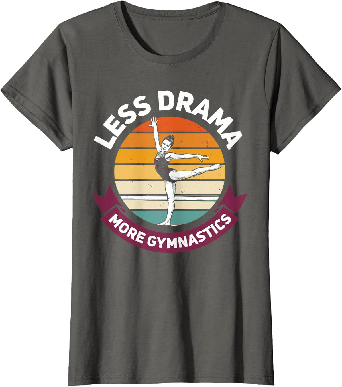 Less Drama More Gymnastics T-Shirt - Asphalt Grey