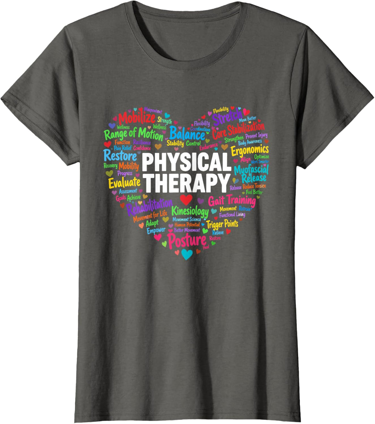 Retro PTA Physical Therapist PT Rehab Therapy Humor T-Shirt - Asphalt Grey