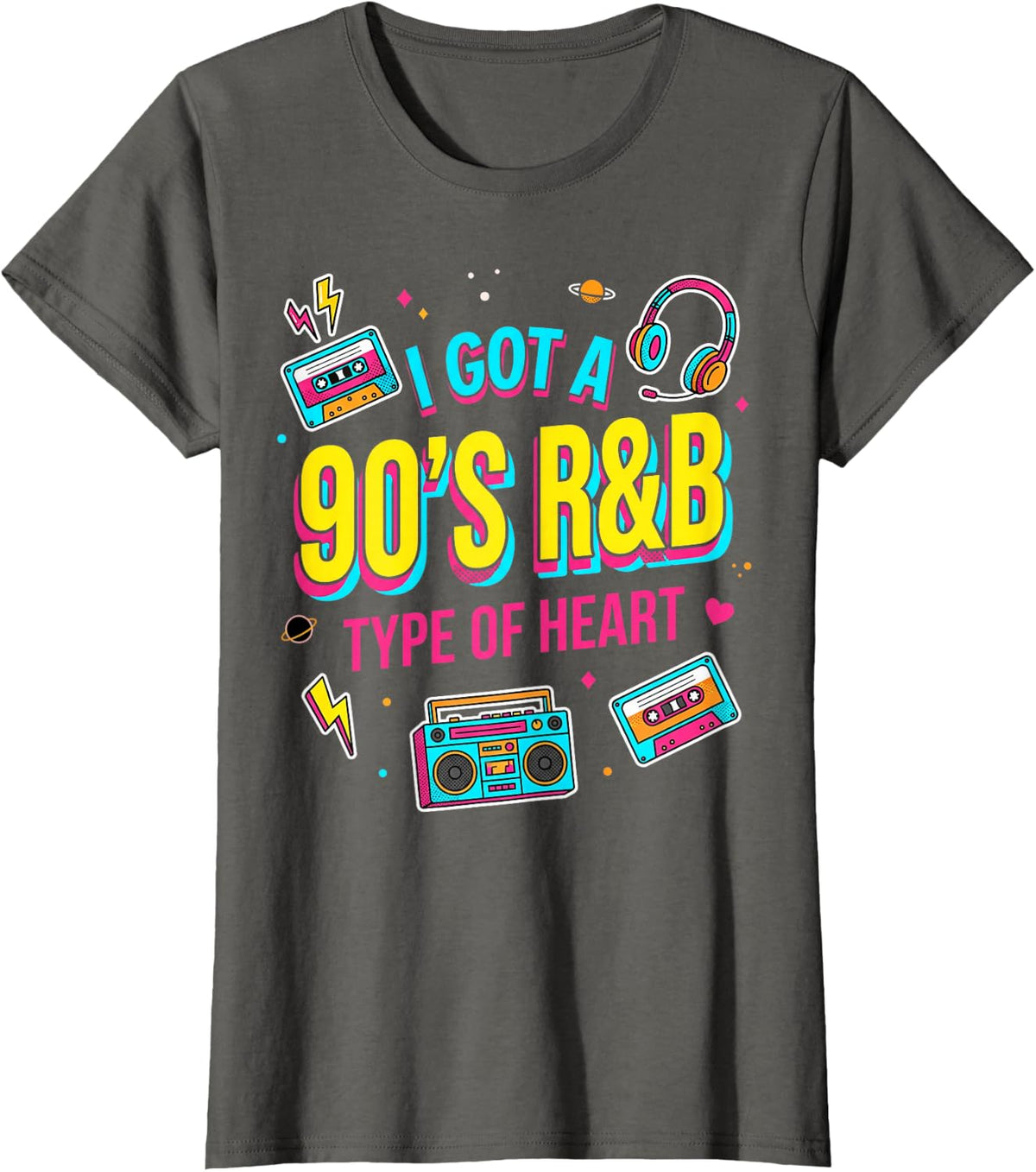 I Got A R&B Heart Hip Hop Rap Musician Concert R&b T-Shirt - Asphalt Grey