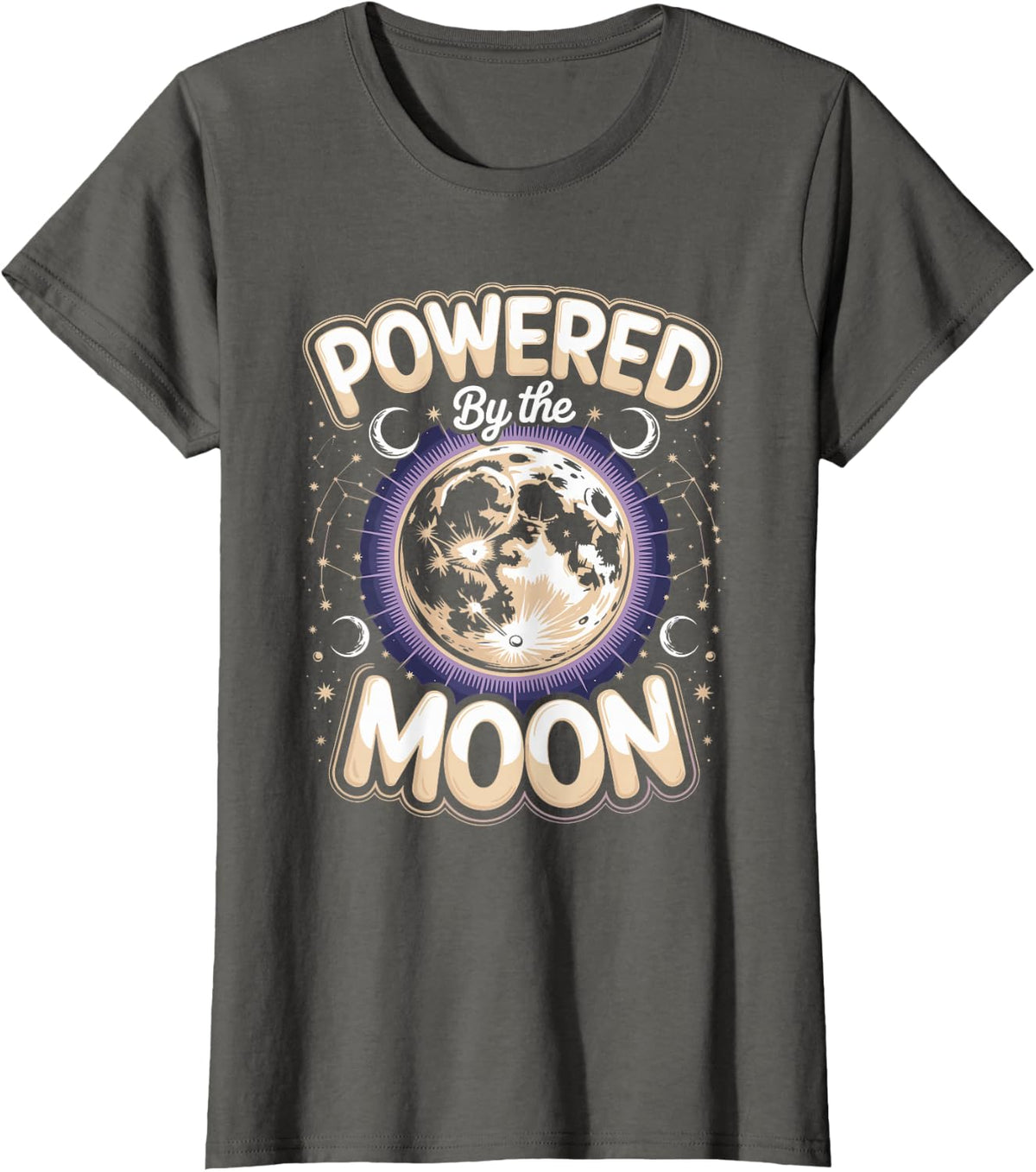 Powered by the Moon Sign Astrology Lunar Zodiac T-Shirt - Asphalt Grey