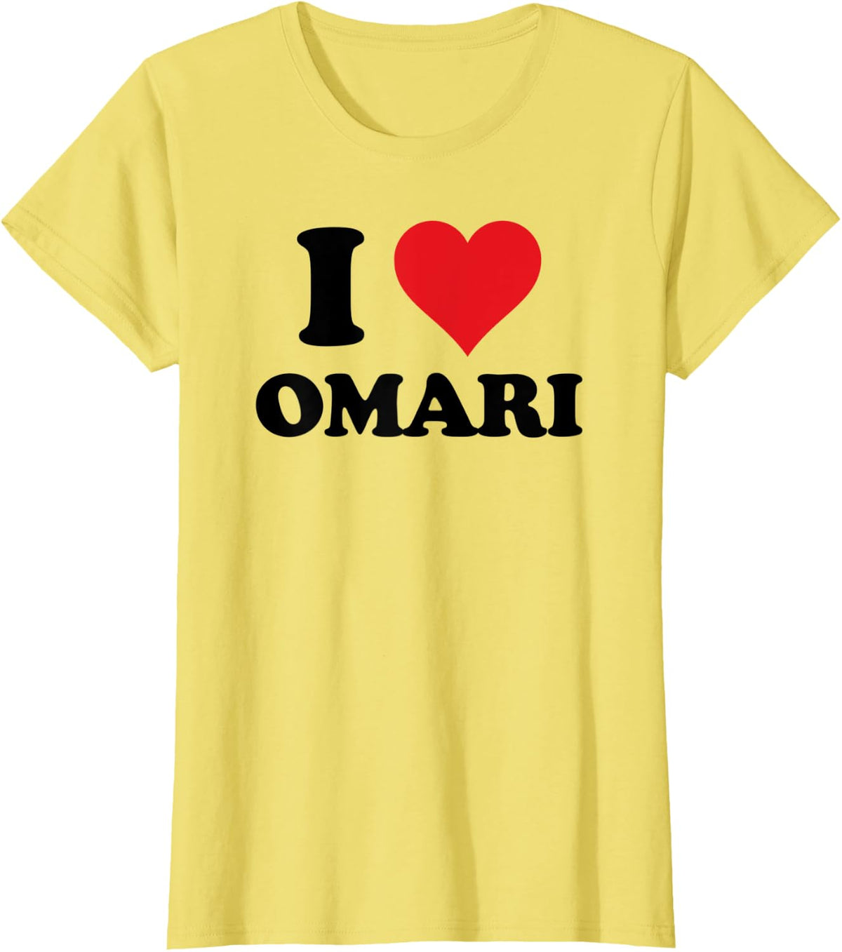 I Heart Omari First Name I Love Personalized Stuff T-Shirt - Lemon Yellow
