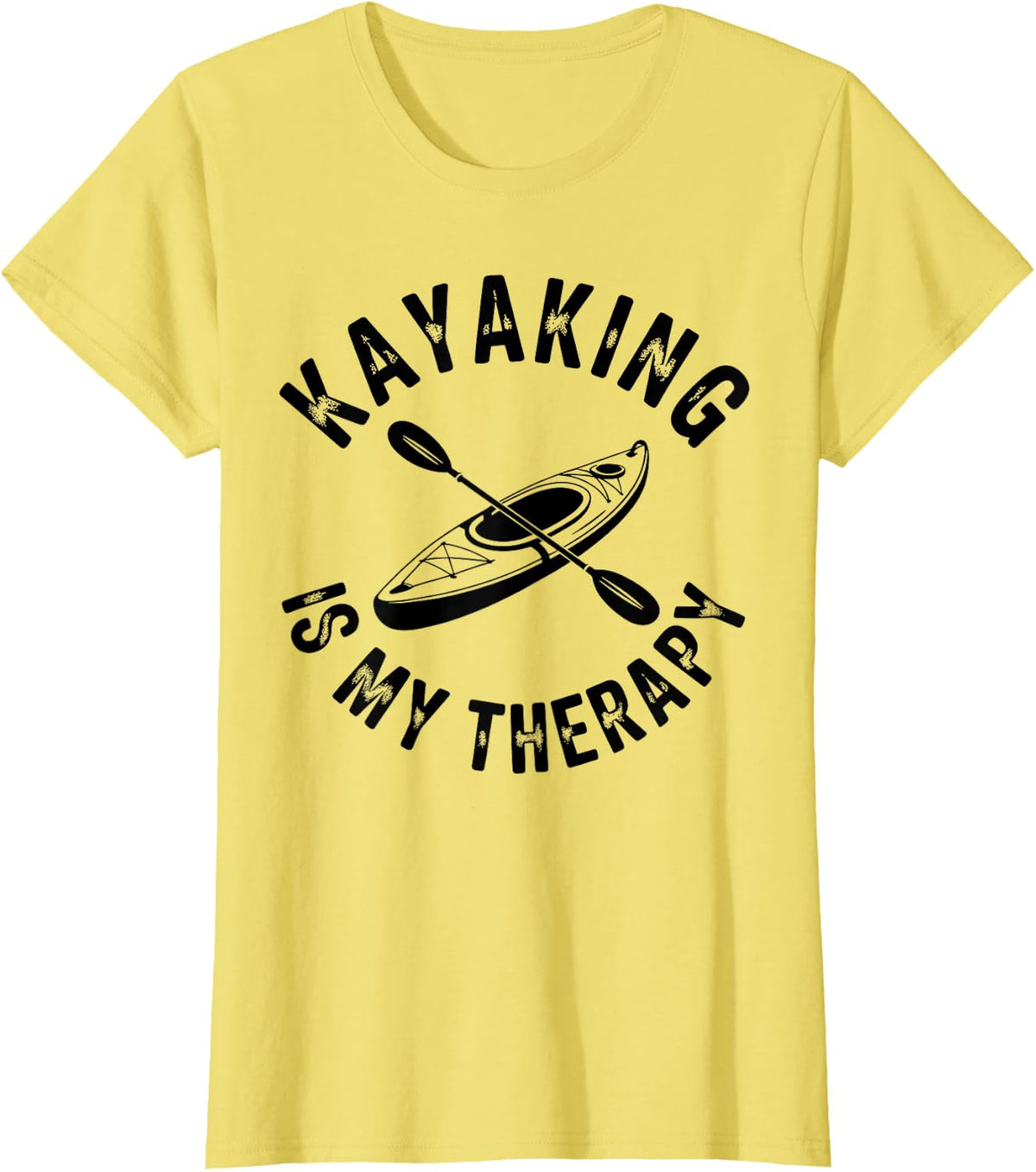 Funny Kayaking is My Therapy Kayaker T-Shirt - Lemon Yellow