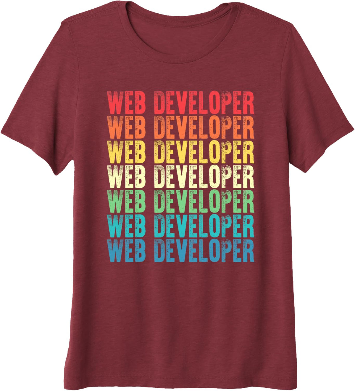 Web Developer Vintage Style Job Premium Tri-Blend T-Shirt - Burgundy