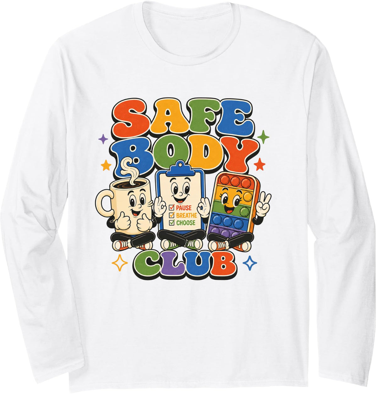 SPED Teacher para Retro 70s Behavior para Professional Cute Long Sleeve T-Shirt - Adult Unisex White