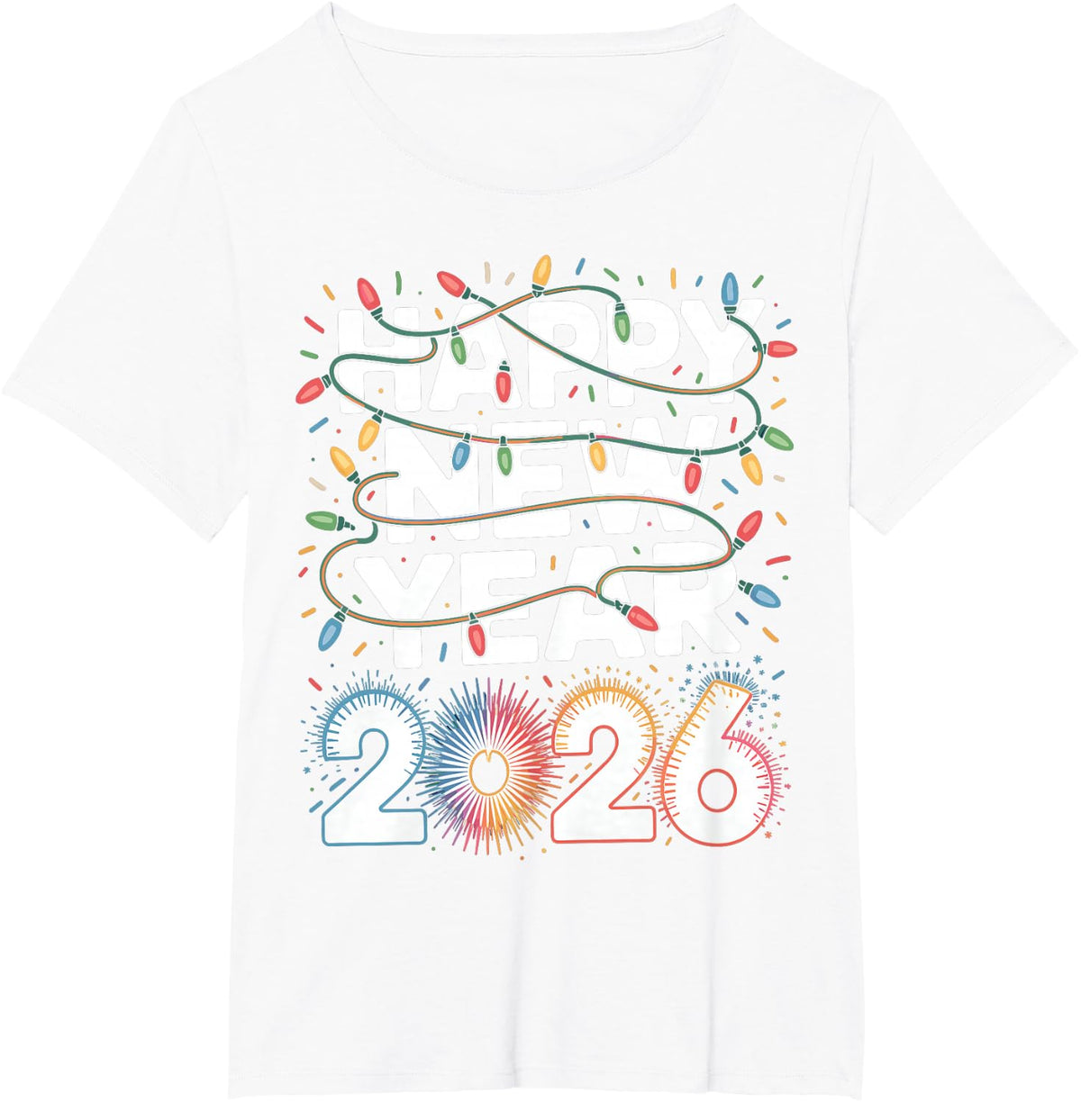 Happy New Year 2026 Sparkle Shirt for Women T-Shirt - White