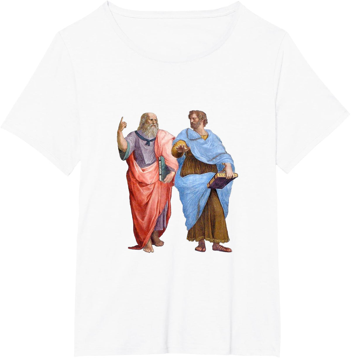 Plato and Aristotle from The School of Athens Renaissance T-Shirt - White