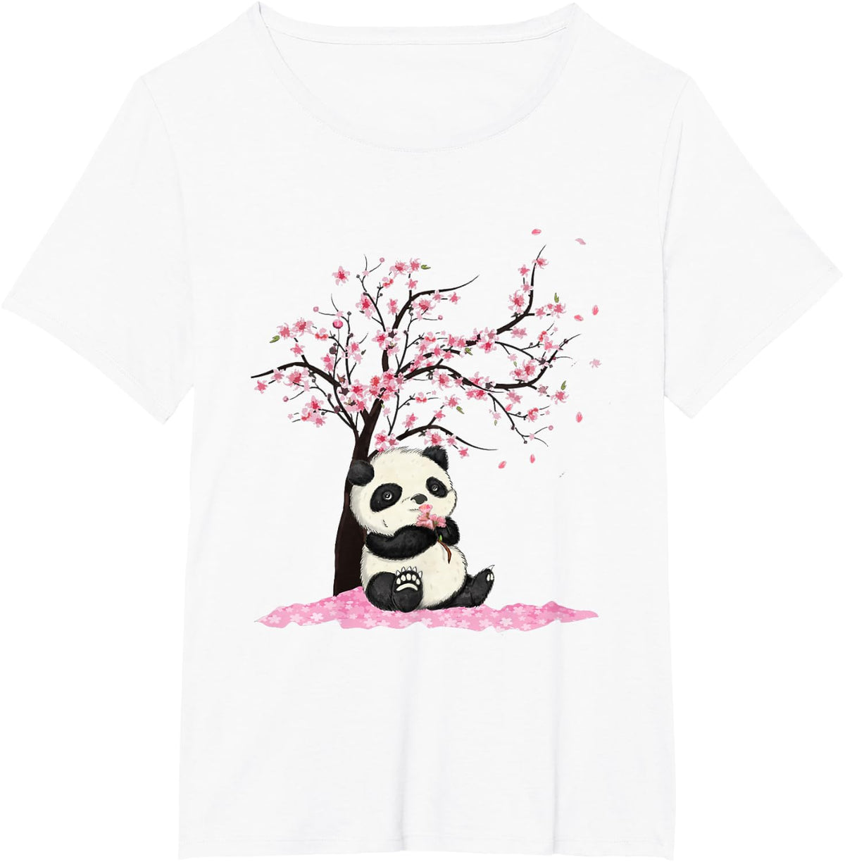 Cherry Blossom Japanese Art Panda Lovers T-Shirt - White