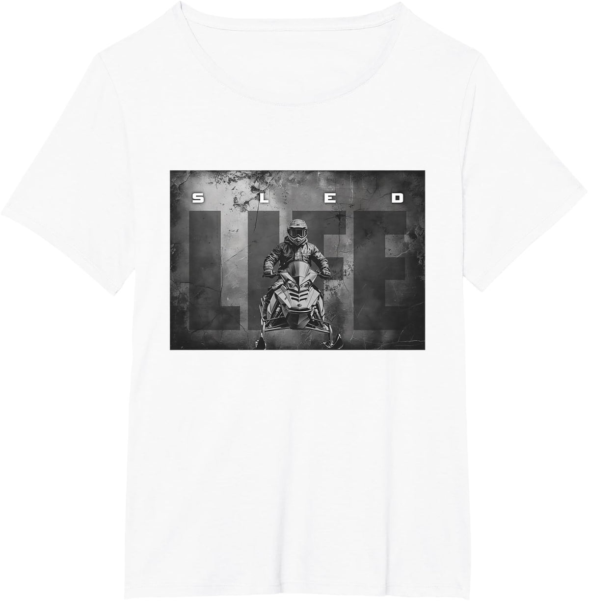 Snowmobile T-Shirt for Men Women Snowmobiling Tees Winter Sport Rider T Shirts - White
