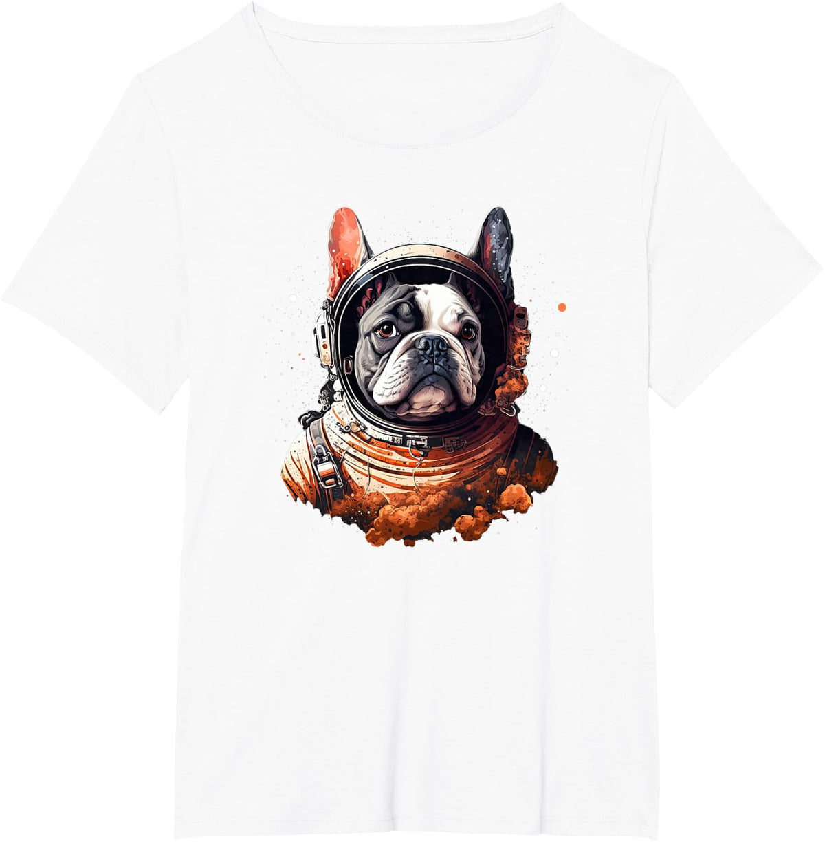 Funny French Bulldog Frenchie Astronaut in the Space T-Shirt - White