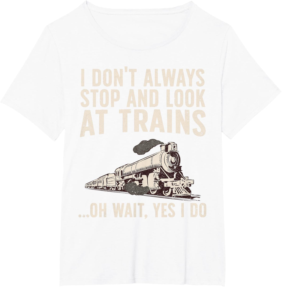 Cool Trains for Men Women Train Collector Railroad Engine T-Shirt Small - White