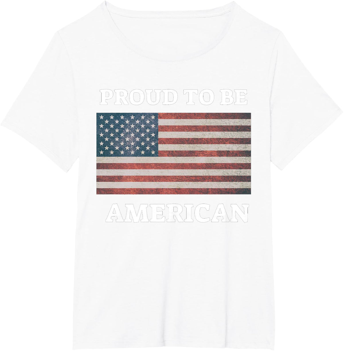 Patriotic USA Flag Proud To Be American Gift Citizen Veteran T-Shirt - White