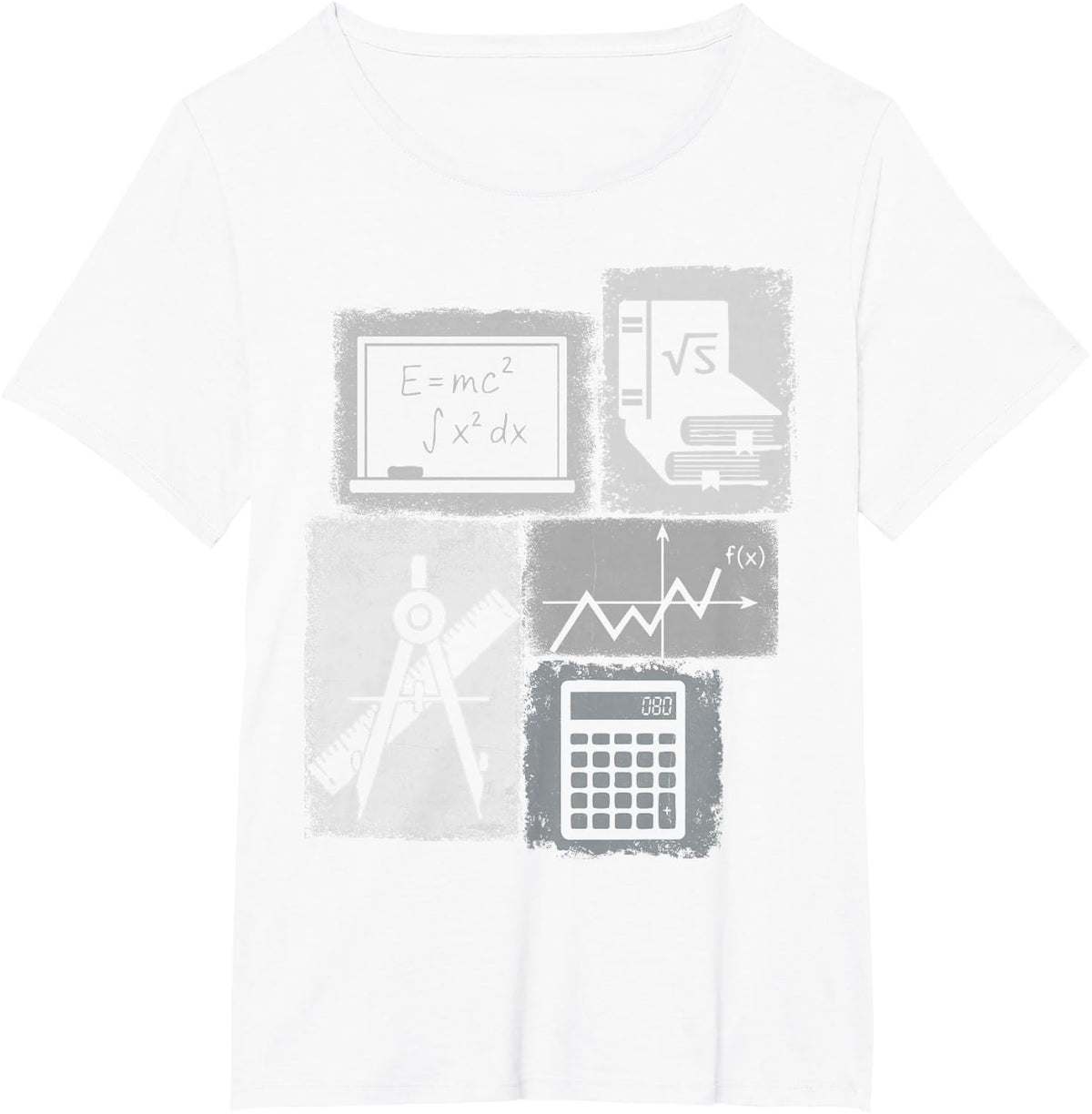 Mathematician Vintage Collage Math Lover T-Shirt - White