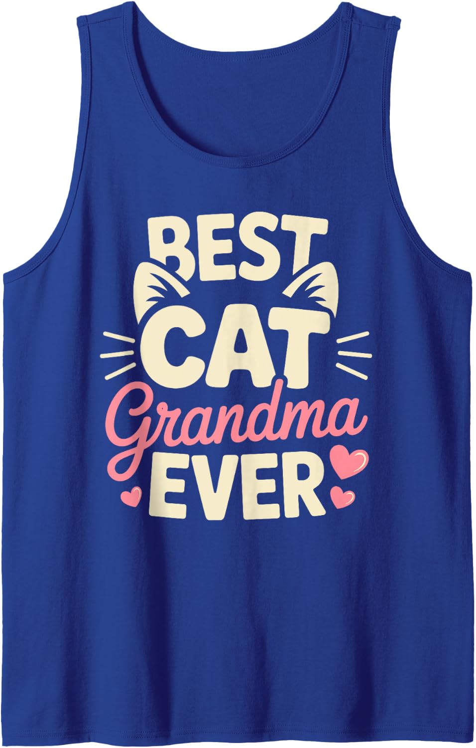 Cat Grandma Art for Grandma Nana Women Pawma Cat Owner Sleeveless Tank Top - Royal Blue