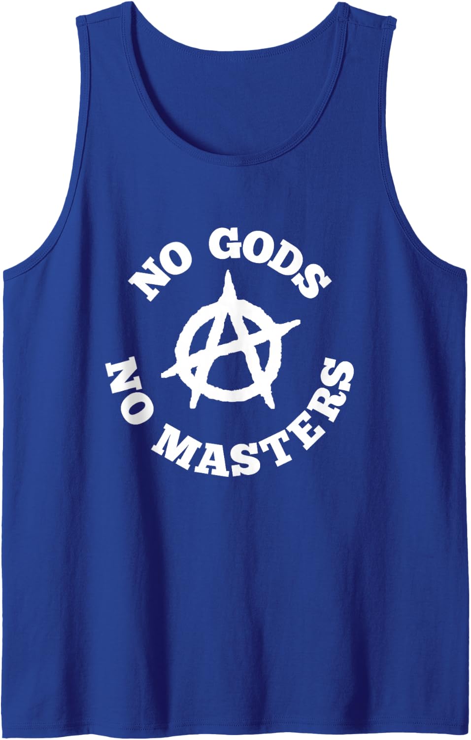 No Gods No Masters Anarchy Symbol Anarchist Atheist Tank Top - Royal Blue