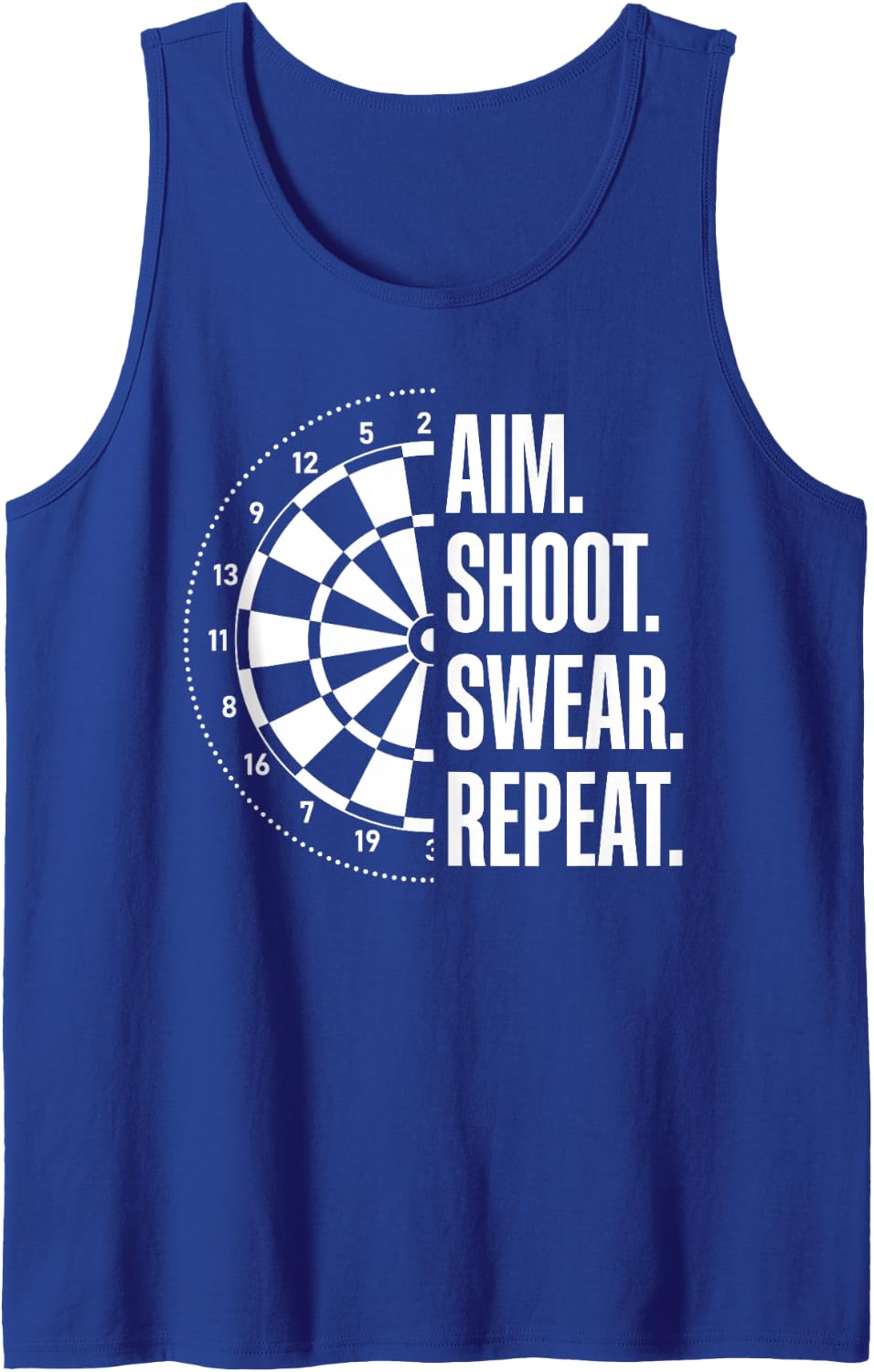 Funny Darts Art for Men Women Kids Dart Board Dart Player Sleeveless Tank Top - Royal Blue