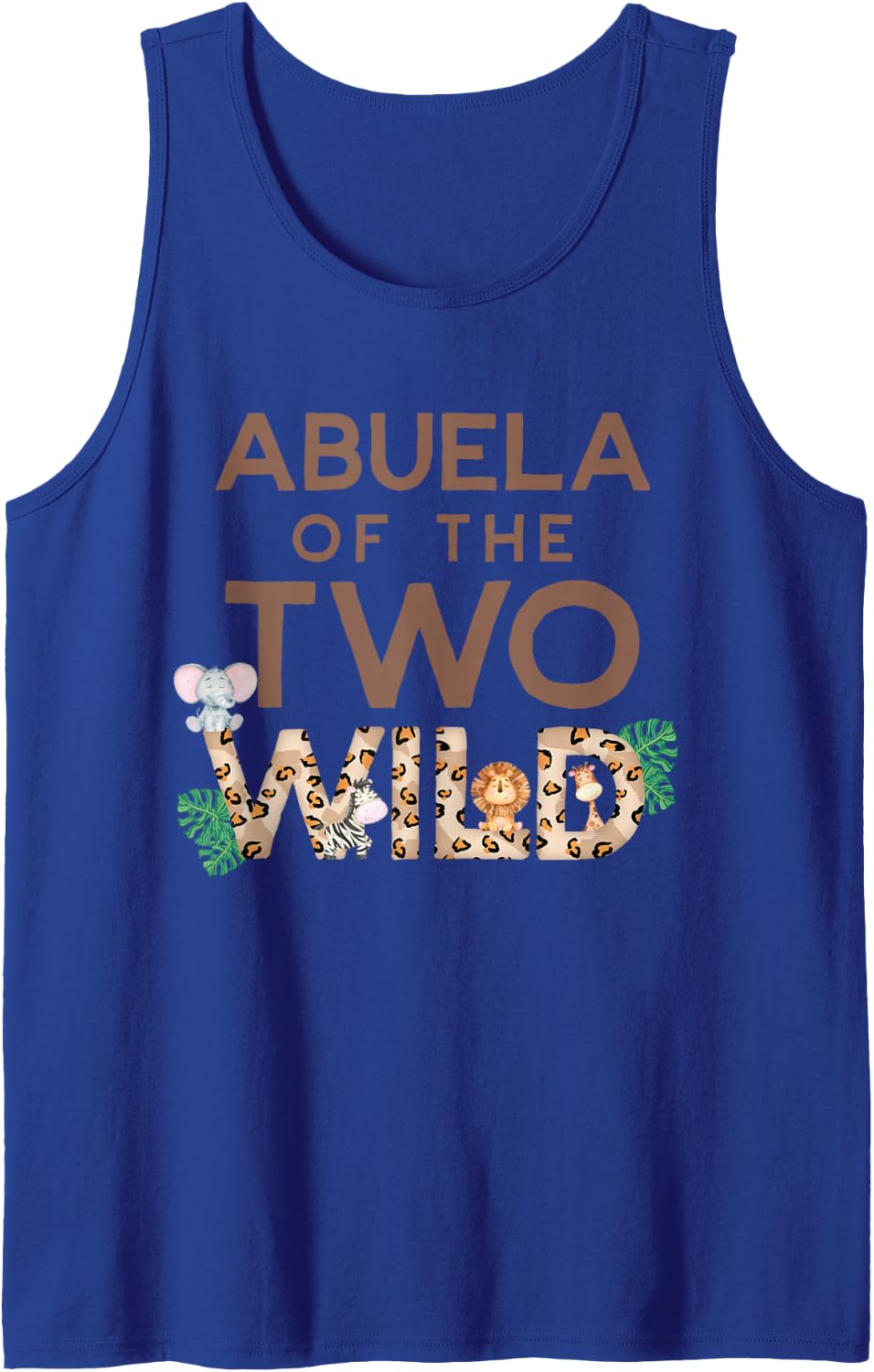 Abuela of The Two Wild Animal Safari 2nd Birthday Theme Sleeveless Tank Top - Royal Blue