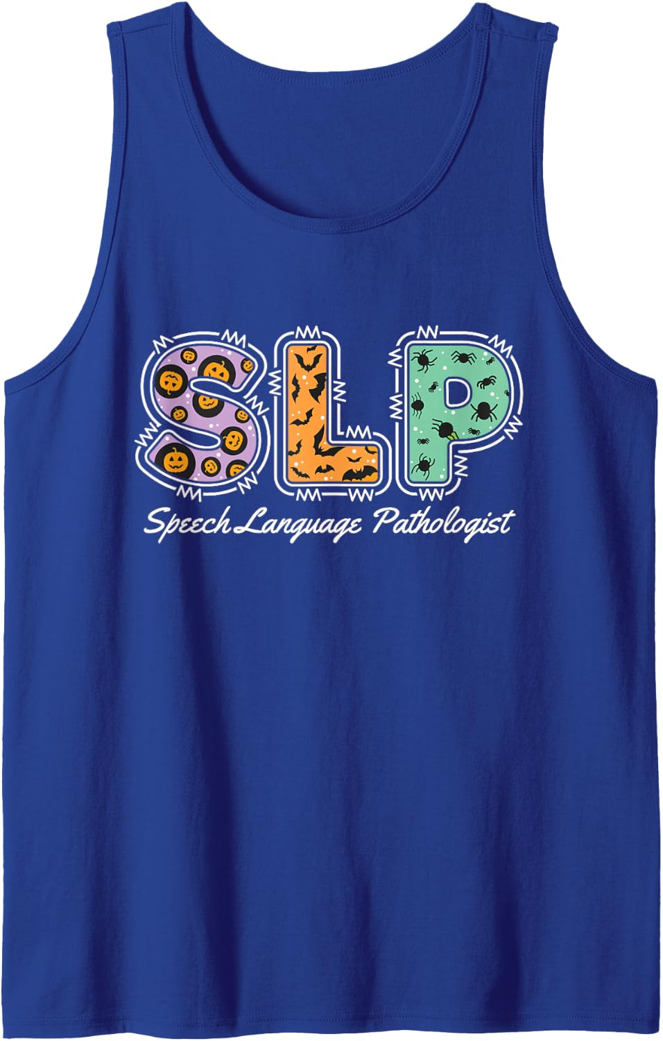 Speech Therapy Halloween Costume School Outfit SLP Women Sleeveless Tank Top - Royal Blue