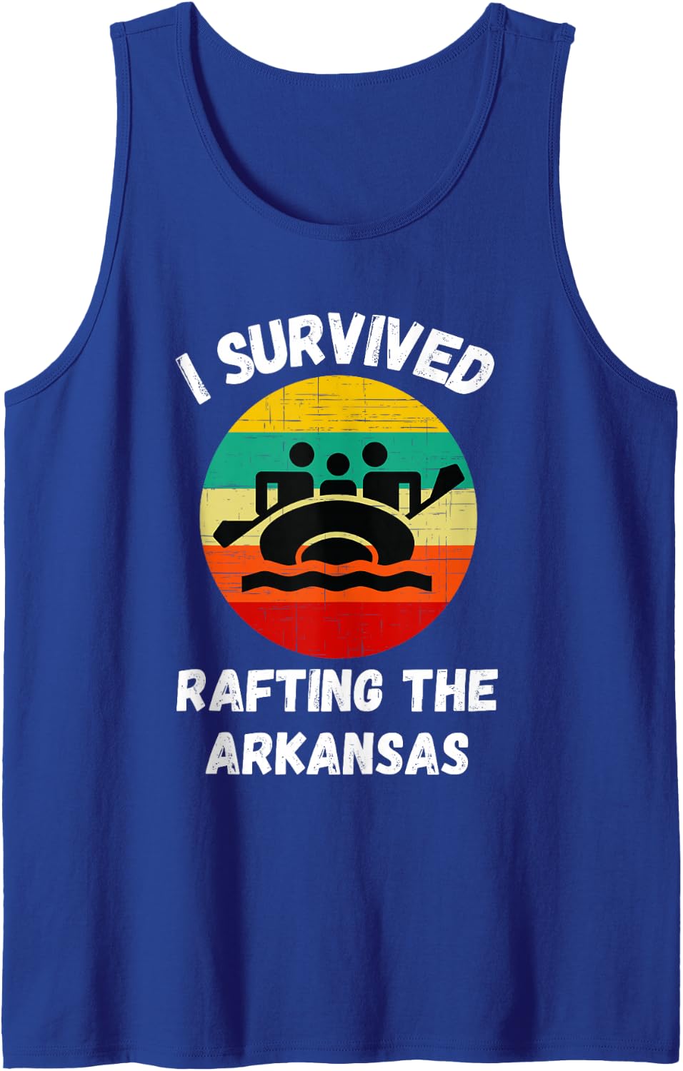 I Survived Rafting The Arkansas River White Water Rapids Sleeveless Tank Top - Royal Blue