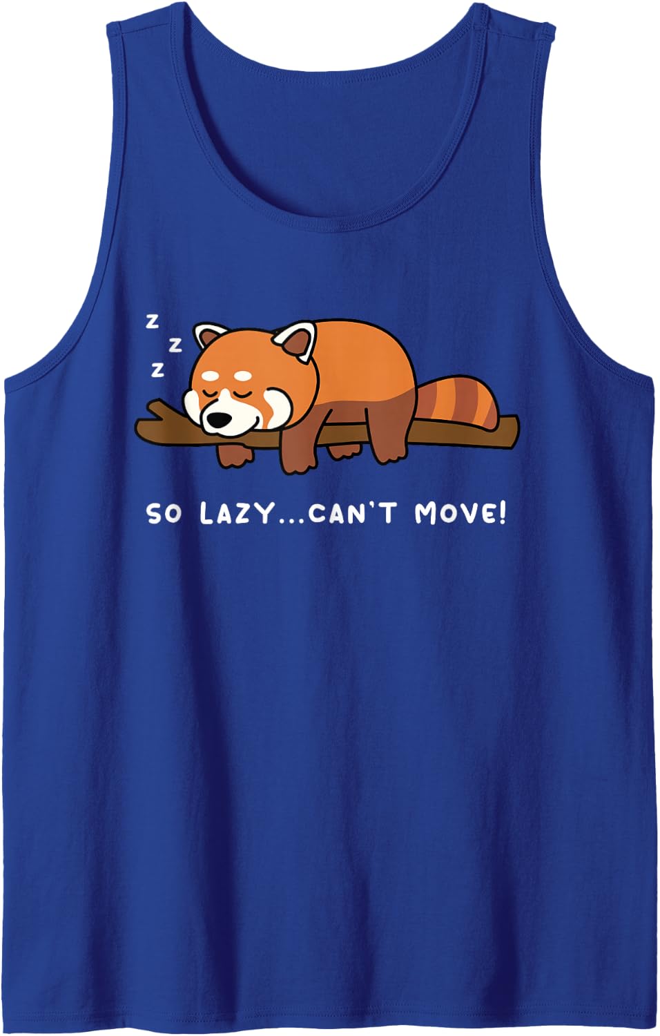 Lazy Person Design for Red Panda Lover | Red Panda Bear Sleeveless Tank Top - Royal Blue