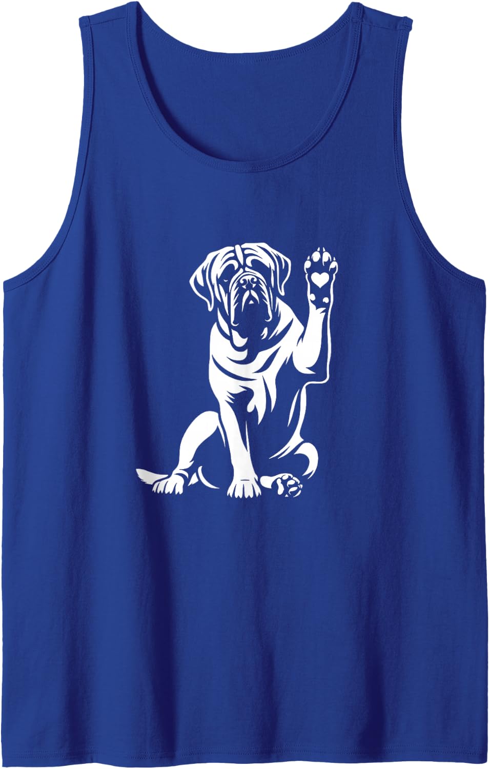 English Mastiff Love Dog Paw Heart Graphic Design Tank Top - Royal Blue