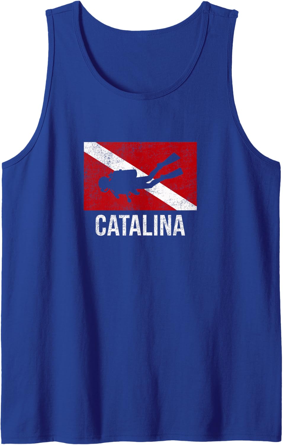 Catalina Scuba Diving Diver Down Dive Flag Gift Tank Top - Royal Blue